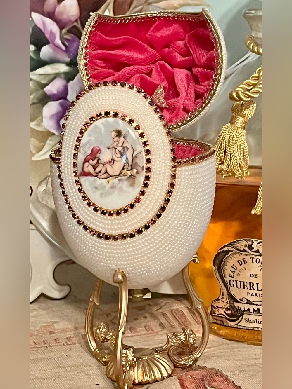 Ornate Fabergé-style Egg Music Trinket Box